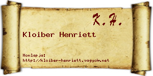 Kloiber Henriett névjegykártya